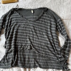 Free People striped thermal green